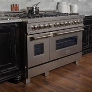 ZLINE 48" Dual Fuel Snow Stainless Range, Snow Stainless Door, RAS-SN-48