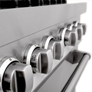 ZLINE 48" Gas Burner/Electric Oven Range Stainless, Brass Burners, RA-BR-48