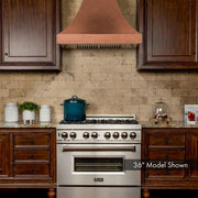 ZLINE 48" Hand-Hammered Copper Finish Wall Range Hood, 8632H-48