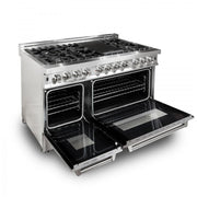 ZLINE 48" Professional Dual Fuel Range with Snow Finish Door, RA-SN-48