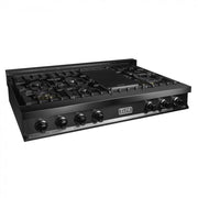 ZLINE 48" Rangetop, Black Stainless, Brass Burners, RTB-BR-48