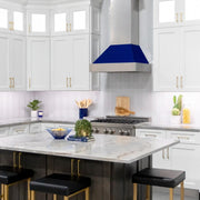 ZLINE 48" Snow Finish Wall Range Hood, Blue Gloss Shell, 8654BG-48
