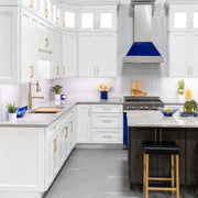 ZLINE 48" Snow Finish Wall Range Hood, Blue Gloss Shell, 8654BG-48