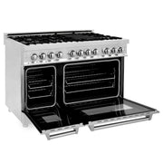 ZLINE 48" Stainless Steel 6.0 cu.ft. 7 Gas Burner/Electric Oven Range with Griddle RA48
