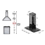ZLINE 48" Stainless Steel Island Range Hood, KE2i-48