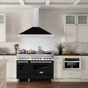 ZLINE 48" Stainless Steel Range Hood with Shell and Stainless Steel Handle KB4STX-BLM-48