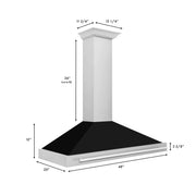 ZLINE 48" Stainless Steel Range Hood with Shell and Stainless Steel Handle KB4STX-BLM-48