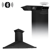 ZLINE 48" Wall Black Stainless Range Hood, Crown Speaker, BSKBNCRN-BT-48