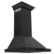 ZLINE 48" Wall Range Hood, Black Stainless, Crown Molding, BSKBNCRN-48