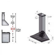 ZLINE 48" Wall Range Hood, Built-in CrownSound® Bluetooth Speakers, KBCRN-BT-48