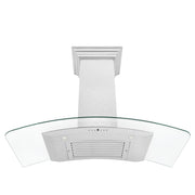 ZLINE 48" Wall Range Hood, Snow Finish Stainless & Glass, 8KN4S-48