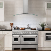 ZLINE 48" Wall Range Hood, Snow Finish Stainless & Glass, 8KN4S-48
