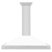 ZLINE 48" White Matte Range Hood, Stainless Steel Handle KB4SNX-WM-48
