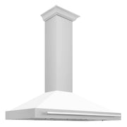 ZLINE 48" White Matte Range Hood, Stainless Steel Handle KB4SNX-WM-48
