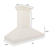 ZLINE 48" Wooden Wall Mount Range Hood in Cottage White, KPTT-48