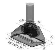 ZLINE 52" Range Hood Insert In Stainless Steel, 721-52