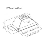 ZLINE 52" Range Hood Insert In Stainless Steel, 721-52