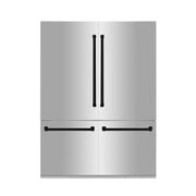 ZLINE 60" Autograph 32.2 cu. ft. 4-Door French Door Fridge Water/Ice Dispenser Stainless Steel Matte Black Accents RBIVZ-304-60-MB