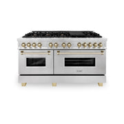 ZLINE 60" Autograph Edition Dual Fuel Range, DuraSnow, RASZ-SN-60-G