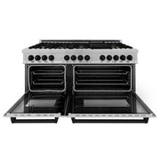 ZLINE 60" Autograph Edition Dual Fuel Range, DuraSnow, RASZ-SN-60-MB