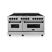 ZLINE 60" Autograph Edition Dual Fuel Range, DuraSnow, RASZ-SN-60-MB