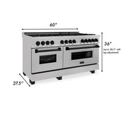 ZLINE 60" Autograph Edition Dual Fuel Range, DuraSnow, RASZ-SN-60-MB