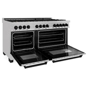 ZLINE 60" Autograph Edition Dual Fuel Range, DuraSnow, RASZ-SN-60-MB