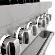 ZLINE 60" Dual Fuel Range, DuraSnow Stainless, RAS-SN-60