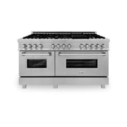 ZLINE 60" Dual Fuel Range, DuraSnow Stainless, RAS-SN-60