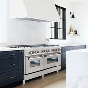 ZLINE 60" Dual Fuel Range, DuraSnow Stainless, RAS-SN-60