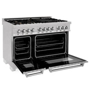 ZLINE 60" Dual Fuel Range, Snow Stainless, Brass Burners, RAS-SN-BR-60
