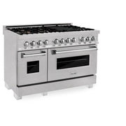 ZLINE 60" Dual Fuel Range, Snow Stainless, Brass Burners, RAS-SN-BR-60