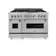 ZLINE 60" Dual Fuel Range, Snow Stainless, Brass Burners, RAS-SN-BR-60