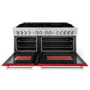 ZLINE 60" Professional Dual Fuel Range with Red Gloss Door, RA-RG-60