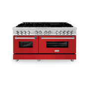 ZLINE 60" Professional Dual Fuel Range with Red Matte Door, RA-RM-60