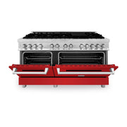 ZLINE 60" Professional Dual Fuel Range with Red Matte Door, RA-RM-60