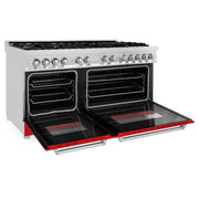 ZLINE 60" Professional Dual Fuel Range with Red Matte Door, RA-RM-60