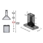 ZLINE 60" Stainless Steel Island Range Hood, KECOMi-60