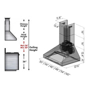 ZLINE 60" Stainless Steel Wall Range Hood, 697-60