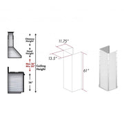 ZLINE 61" Extended Chimney and Crown, 655-4SSSS-30-304-E