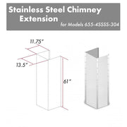 ZLINE 61" Extended Chimney and Crown, 655-4SSSS-36-304-E