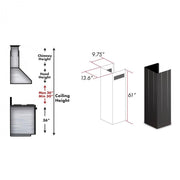 ZLINE 61" Wooden Chimney Extension for Ceilings up to 12', KPCC-E