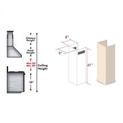 ZLINE 61" Wooden Chimney Extension for Ceilings up to 12.5', KBUF-E