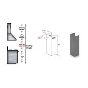 ZLINE 61" Wooden Chimney Extension for Ceilings up to 12.5', KBUU-E