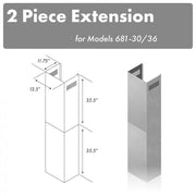 ZLINE 71" Extended Chimney, 2PCEXT-681-30/36