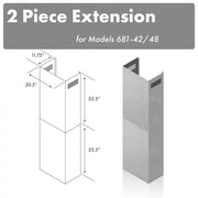 ZLINE 71" Extended Chimney, 2PCEXT-681-42/48