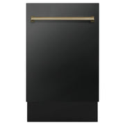 ZLINE Autograph 18" Dishwasher Black Stainless, Bronze, DWVZ-BS-18-CB