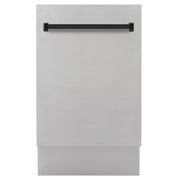 ZLINE Autograph 18" Dishwasher Stainless Door, Black DWVZ-304-18-MB