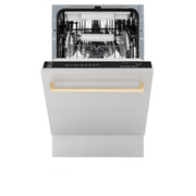 ZLINE Autograph 18" Dishwasher Stainless Door, Gold Handle DWVZ-304-18-G