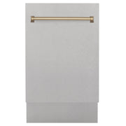 ZLINE Autograph 18" DuraSnow Dishwasher, Bronze Handle DWVZ-SN-18-CB